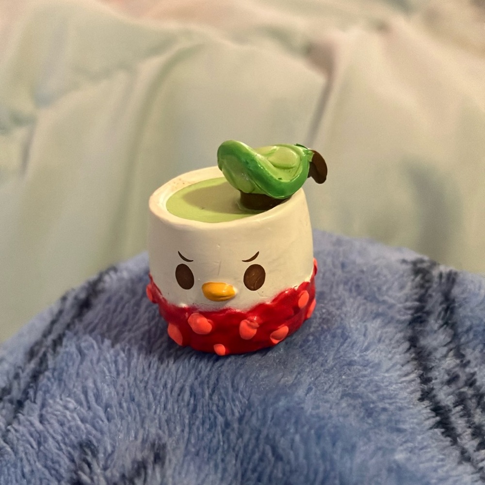 Cute Bird-Themed Ceramic Cup with Red and Green Accents